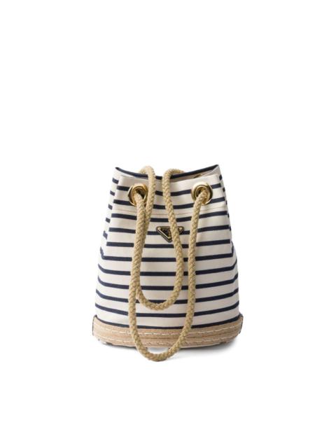Prada small striped bucket bag