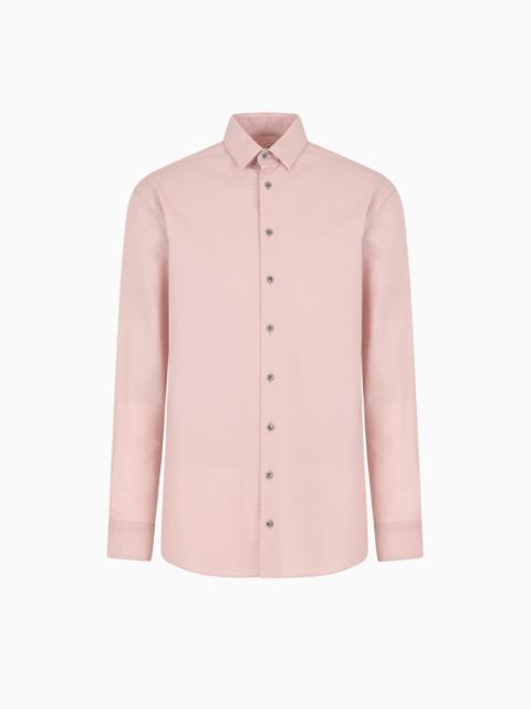 GIORGIO ARMANI REGULAR-FIT COTTON-SEERSUCKER SHIRT