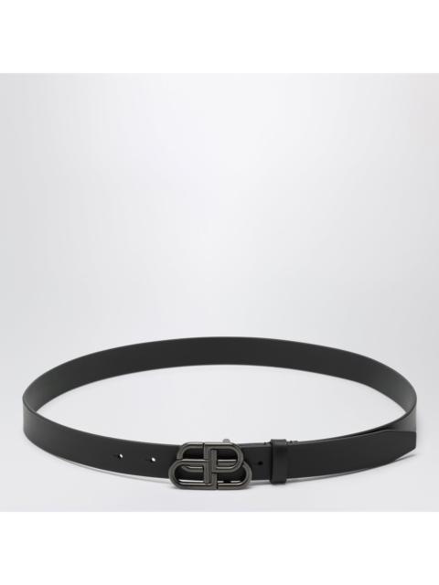 BALENCIAGA Balenciaga Slim Bb Belt In Calfskin Leather In Black Women
