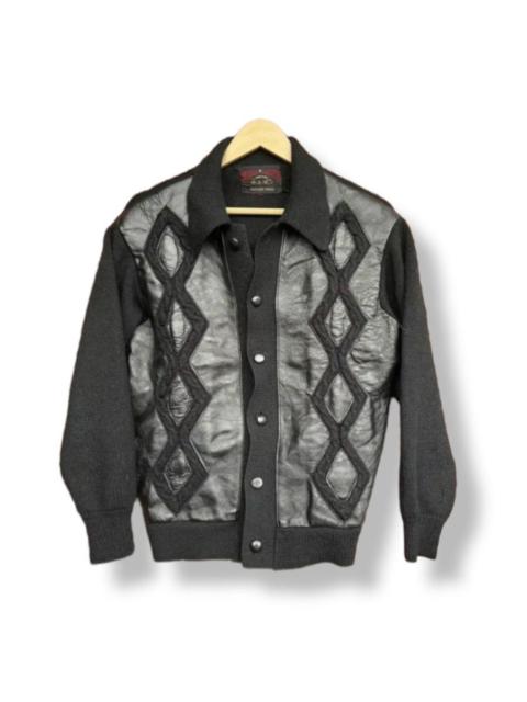 Vintage - Knitwear Leather Sweater Jacket Japan