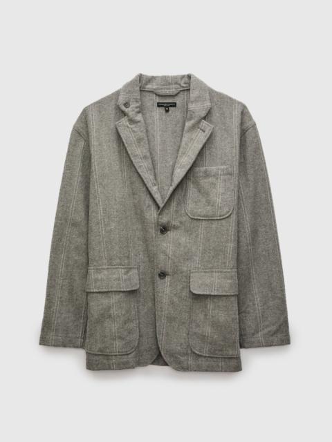 Engineered Garments Loiter Jacket in Light Grey Wool Striped HB