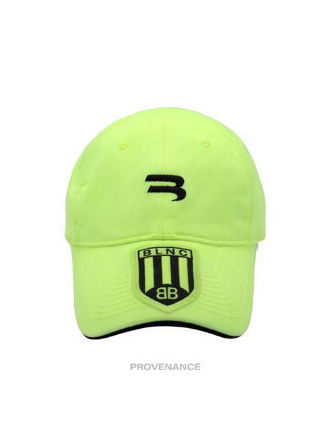 BALENCIAGA Balenciaga Soccer Crest Embroidered Logo Cap - Neon