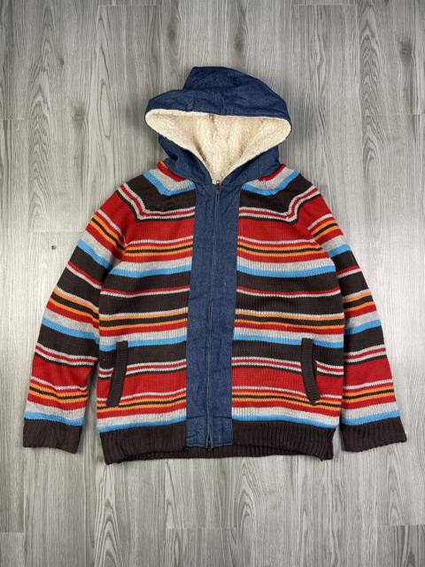 Other Designers Japanese Brand - 🔥Down To South Striking Multicolor knitted hooded jacket