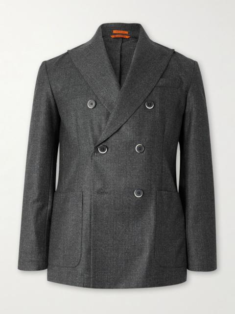 BARENA Double-Breasted Virgin Wool Suit Jacket Gray