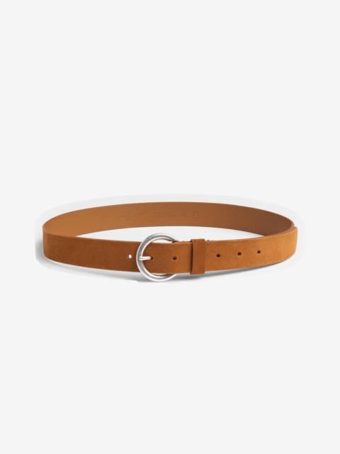 7 For All Mankind Timeless Italian Suede Belt in Tobacco