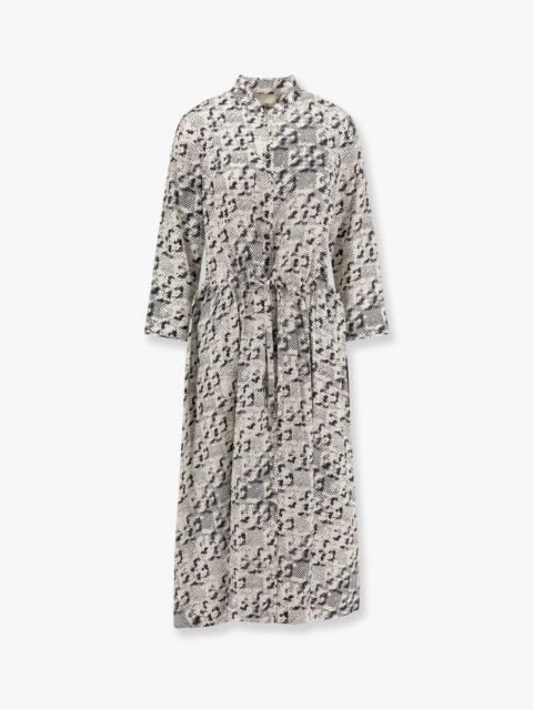 TORY BURCH Tory Burch Silk Dress Pixelated Logo Grey