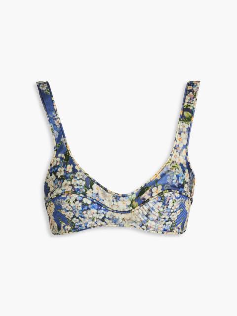 Zimmermann Floral-print silk bra top
