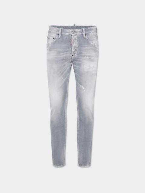 DSQUARED2 BRUSHED GREY WASH SKATER JEANS