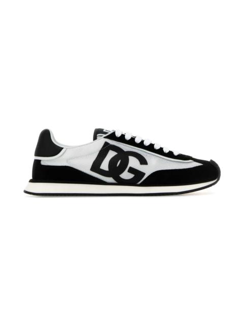 Two-tone Mesh And Suede Dg Aria Sneakers