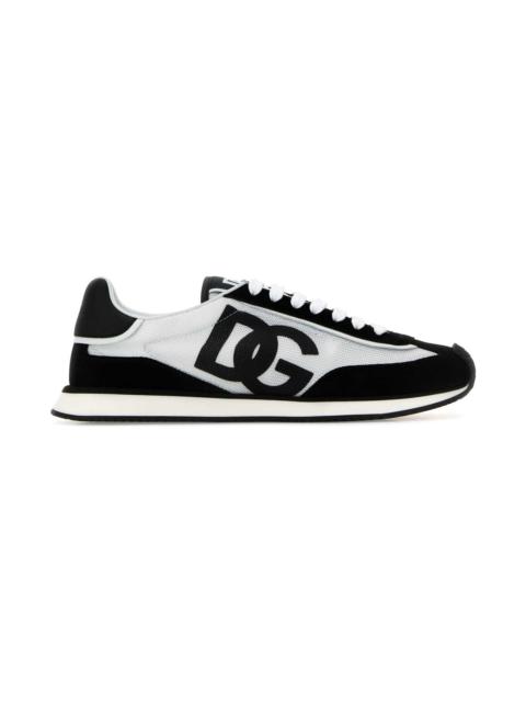 Dolce & Gabbana Two-tone Mesh And Suede Dg Aria Sneakers
