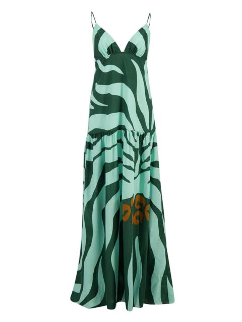 Johanna Ortiz zebra-print tiered maxi dress