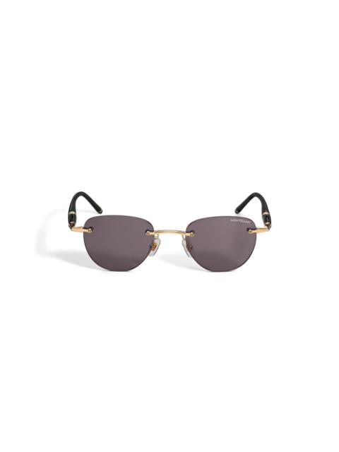 Montblanc ROUND SUNGLASSES WITH GOLD COLOURED METAL FRAME