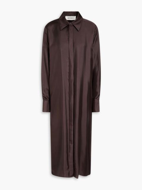 RÓHE Cutout silk-twill midi shirt dress