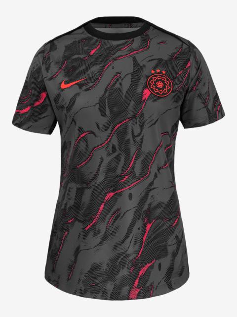 Nike Portland Thorns FC 2025 Women's Nike NWSL Short-Sleeve Pre-Match Top