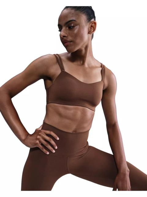 Nike Women's Zenvy Strappy Light-Support Padded Sports Bra -Brown