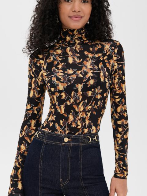 ULLA JOHNSON Aurelia Jersey Long Sleeve Turtleneck Top