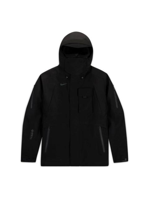 Nike Men's Nike x Travis Scott Crossover Solid Color Logo Multiple Pockets Cargo Casual Hooded Jacket Aut