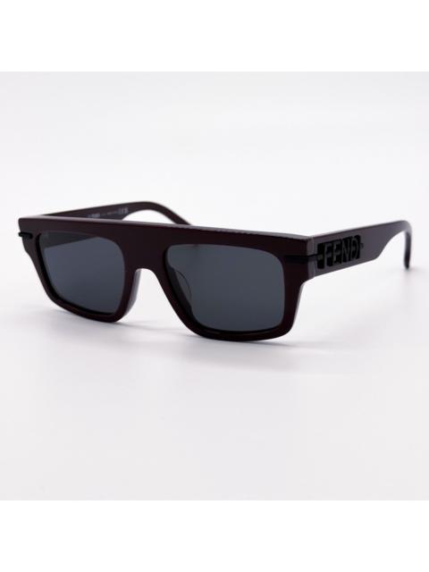 FENDI NEW FENDI FE40091U 69A BORDEAUX GREY SQUARE MEN SUNGLASSES