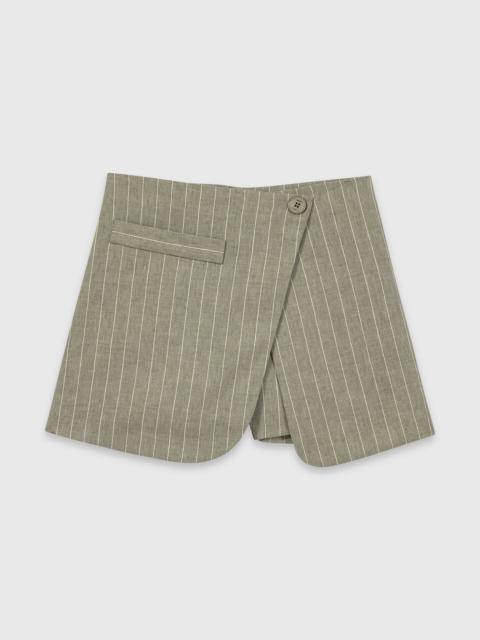 maje Layered linen blend shorts