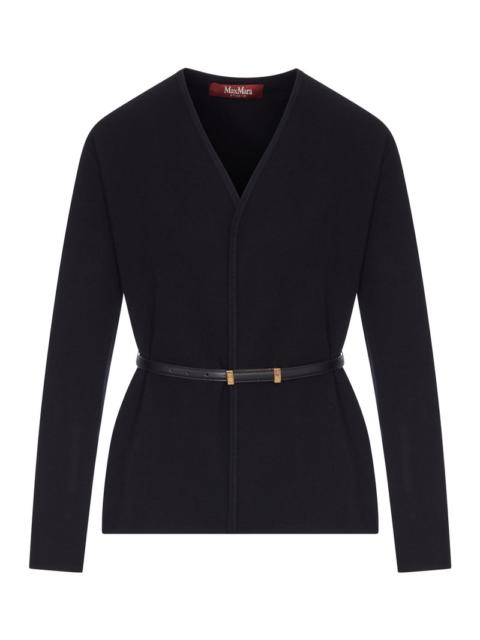 Max Mara Studio Max Mara Studio Women Wool Cardigan With Leather Profiles And Belt