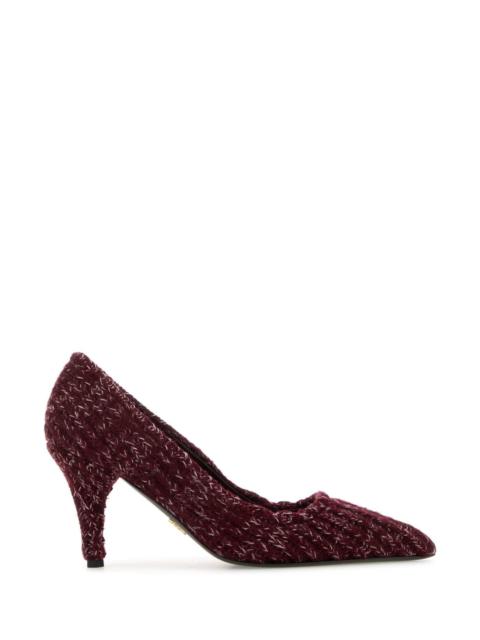 Prada Prada Women Melange Bordeaux Fabric Pumps