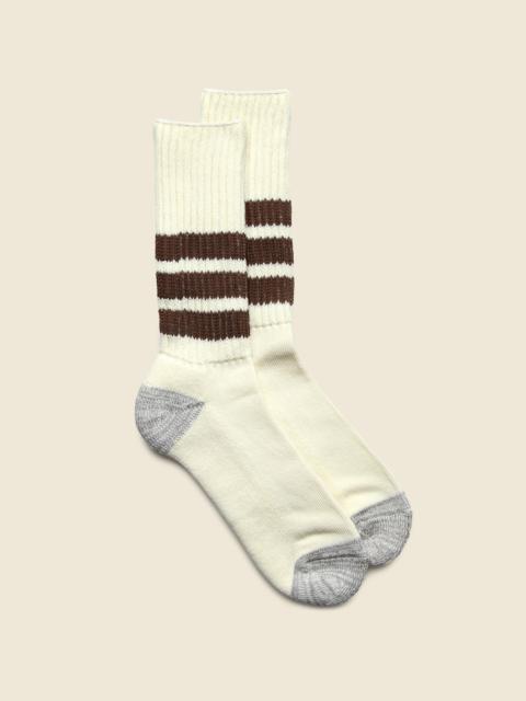 ROTOTO® Coarse Ribbed Old School Sock - Brown