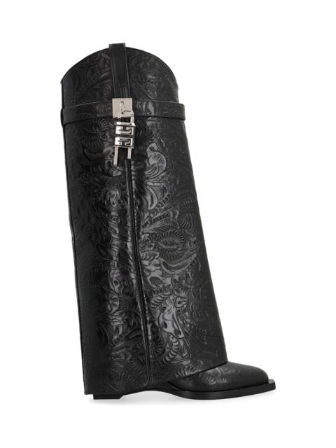 Givenchy Shark Lock Cowboy Leather Boots