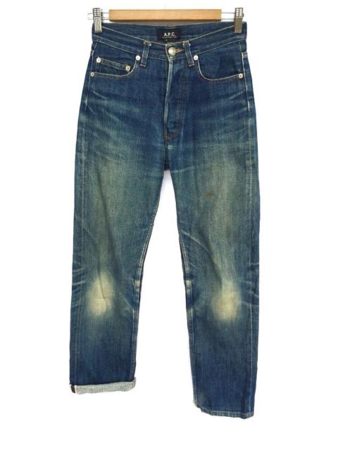 A.P.C. APC Paris Stone Wash Red Selvage Distressed Denim