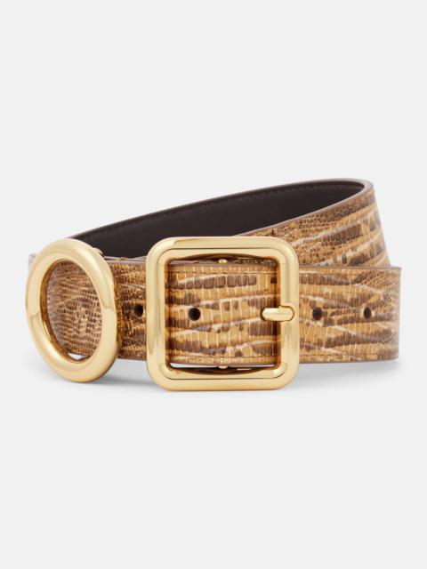 Regalo croc-effect leather belt