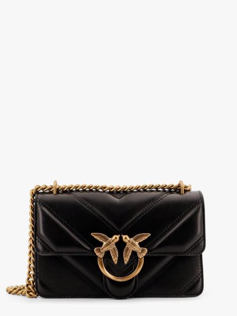 PINKO Pinko Matelassã© Leather Shoulder Bag With Love Birds Buckle