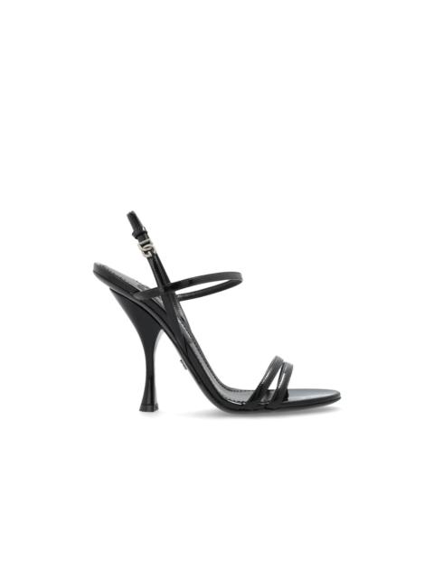 Dolce & Gabbana DOLCE&GABBANA Black Leather 130mm Heel Sandals New & Authent