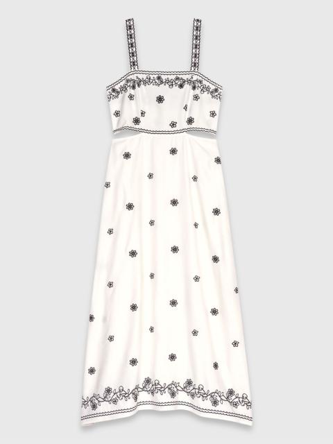maje Embroidered cut-out maxi dress