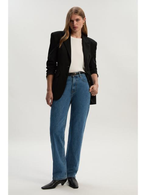 KAREN MILLEN Rigid Denim  High Rise Straight Leg Jean