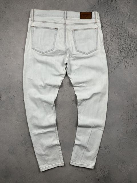 Burberry Burberry London England White Straight Selvedge Denim Jeans