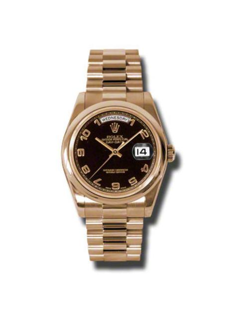 ROLEX Rolex Day-Date Black Dial 18K Everose Gold President Automatic Men's Watch 118205BKAP