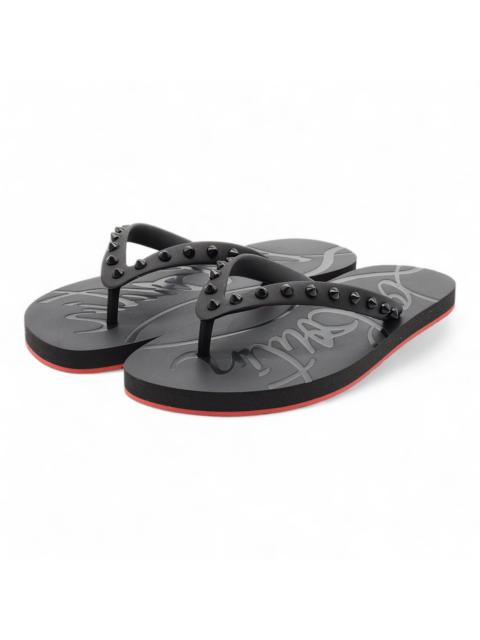 Christian Louboutin Loubi Flip Studded Flip Flops - Black 46
