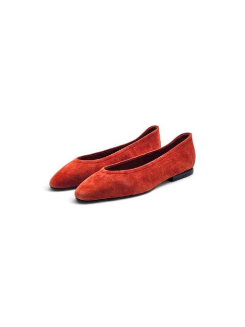Loro Piana Primula Suede Tart Red Ballet Flats EU 37 US 7 - NWOB $1185