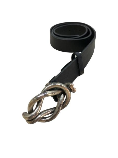 GUCCI VINTAGE GUCCI SILVER KNOT BUCKLE ITALY LEATHER BELT