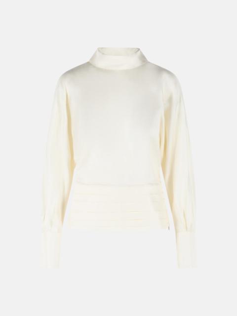RÓHE 'TUXEDO' CREAM SILK BLOUSE