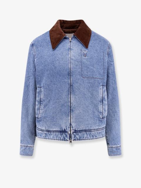 AMI Paris AMI Paris Ami De Coeur Padded Denim Jacket Blue