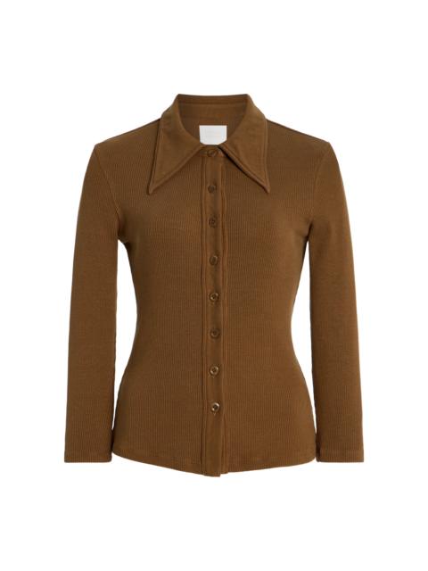 Citizens of Humanity x Bloom Farm Exclusive Gila Cotton Polo Shirt brown