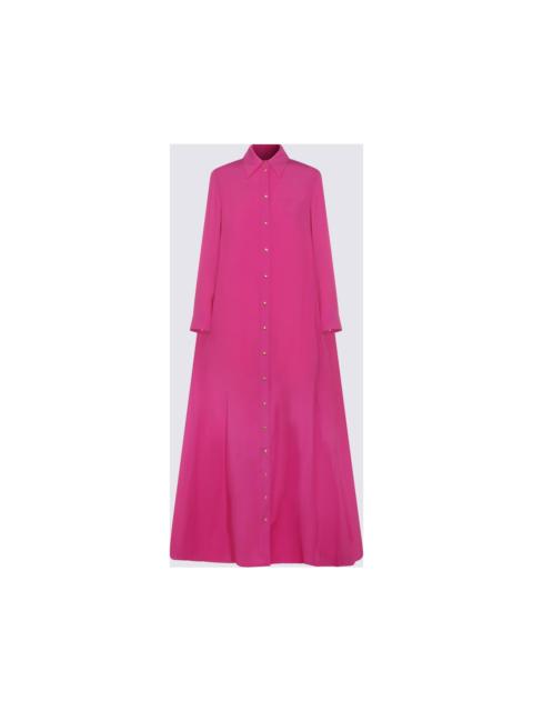 CELINE Fushia Silk Blend Long Dress
