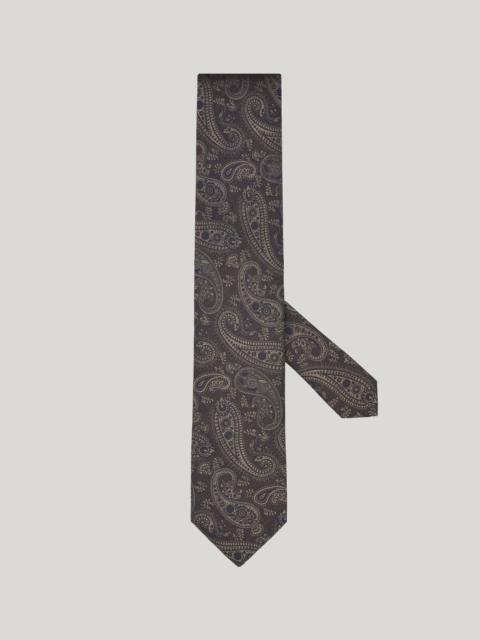 Canali BROWN SILK TIE, PAISLEY MOTIF
