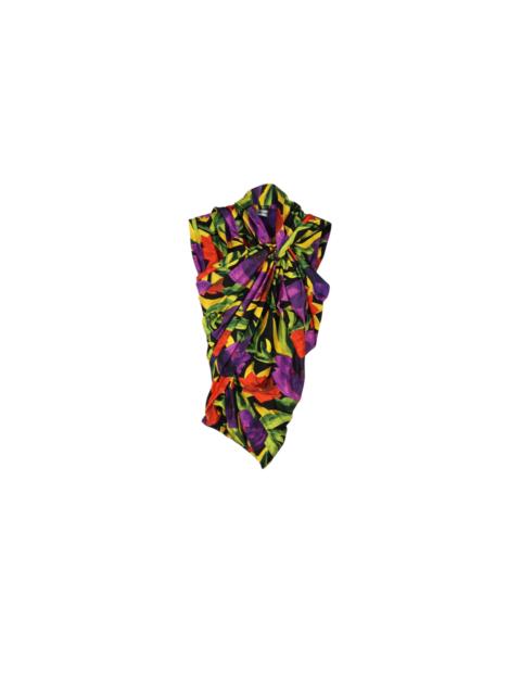 BALENCIAGA [Campaign] Balenciaga Spandex Floral Draped Tank Top (F34) - Brand New w/ Tags