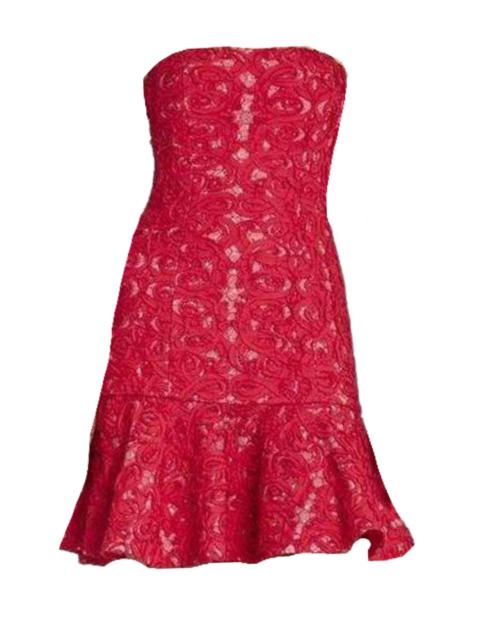 Other Designers Marina Strapless Ruffle-Hem Dress