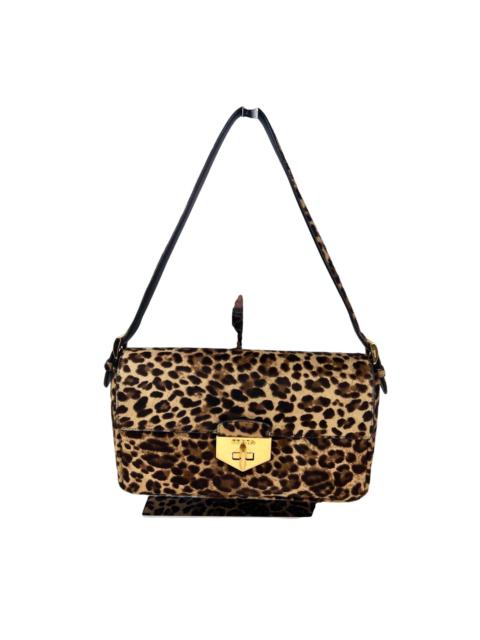 Prada Cavallino Leopard calf Hair Shoulder Bag