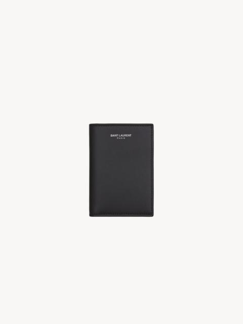 SAINT LAURENT SAINT LAURENT PARIS CREDIT CARD WALLET IN SMOOTH LEATHER