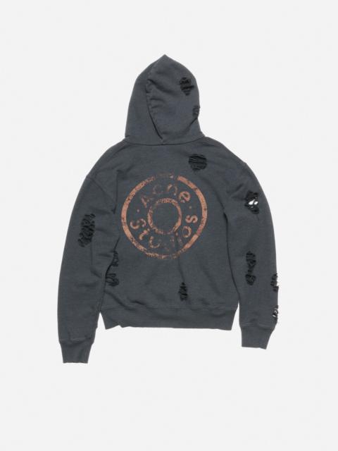 Acne Studios Hooded zipper sweater - Black melange