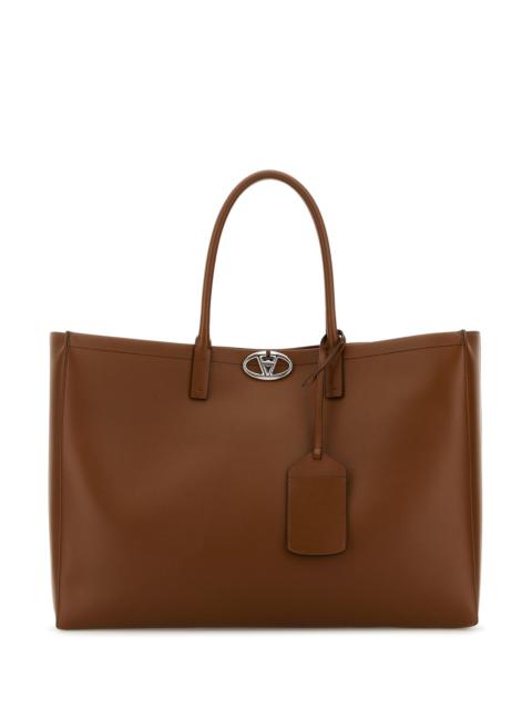 Valentino Brown leather VLogo shopping bag