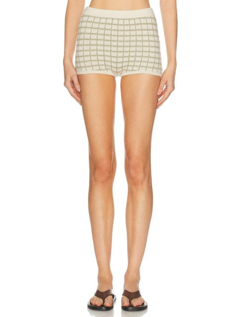The Elder Statesman Ida Checkered Tap Short